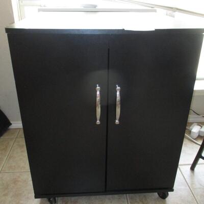 Black Wooden Storage Cart/Cabinet