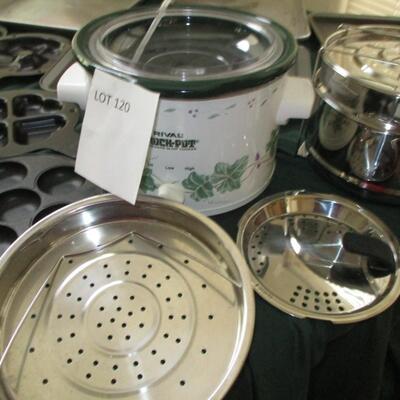 Cookware-crockpot, cookie sheets, muffin, steamers