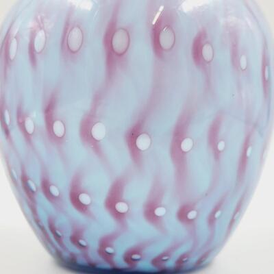 FENTON - ONE OF A KIND - DAVE FETTY - CONTROLLED BUBBLE MULTI COLORED VASE (STAMPED)