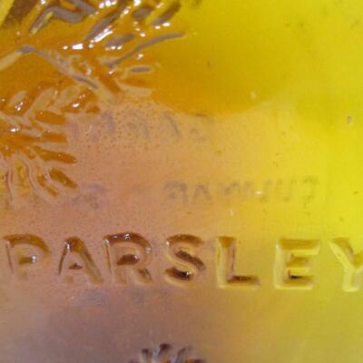 Pair of Vintage Clevenger Bros Blown Glass Herb Bottles