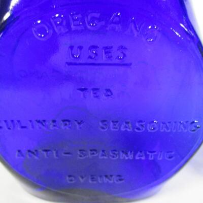 Pair of Vintage Clevenger Bros Blown Glass Herb Bottles