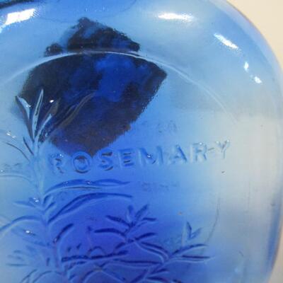 Pair of Vintage Clevenger Bros Blown Glass Herb Bottles