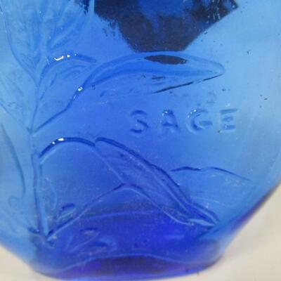 Pair of Vintage Clevenger Bros Blown Glass Herb Bottles