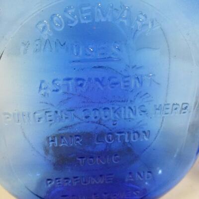 Pair of Vintage Clevenger Bros Blown Glass Herb Bottles