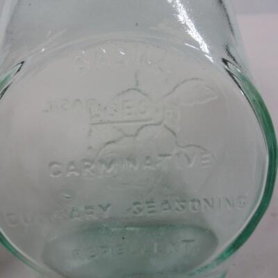 Pair of Vintage Clevenger Bros Blown Glass Herb Bottles