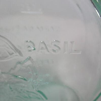 Pair of Vintage Clevenger Bros Blown Glass Herb Bottles