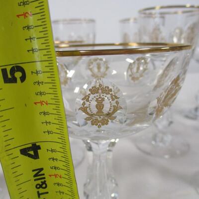 Crystal Gold Design Wine & Sorbet Glasses