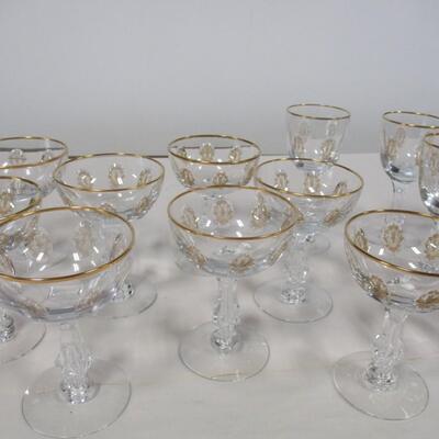 Crystal Gold Design Wine & Sorbet Glasses