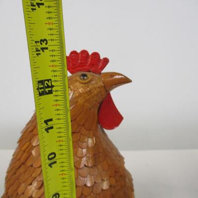 Rooster Woven Wicker Box Basket