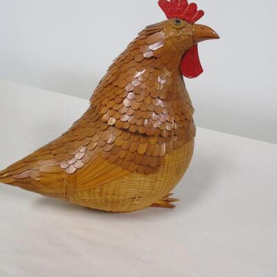 Rooster Woven Wicker Box Basket