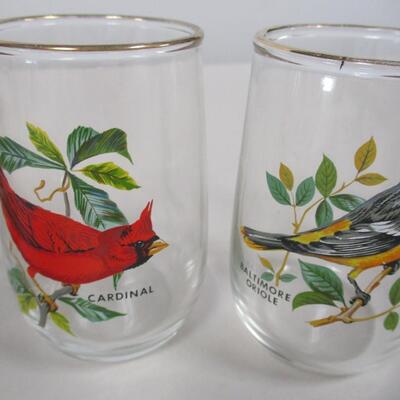 Glass Bird Glasses With Pitcher