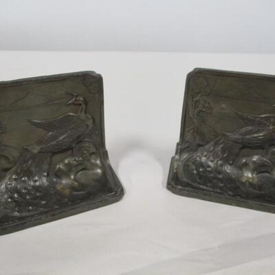 Bronze Bookends SPLENDOR Peacocks