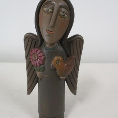 Carved Wood Angel Statue