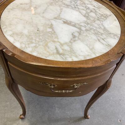 Round side table with drawer
