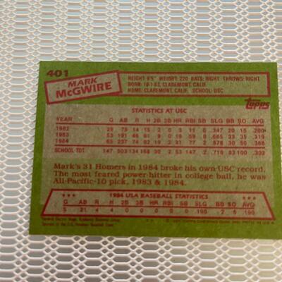 1986 Leaf Mark McGwire US team #46