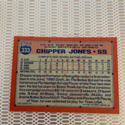 TOPPS 1991 Chipper Jones #333 #1 draft pick