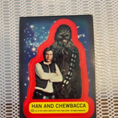 1977 Star Wars Han & Chewy peel back sticker card