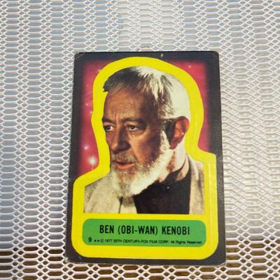 1977 Star Wars Obi-Wan peel back sticker card