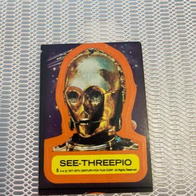 1977 Star Wars See-Threepio peel back sticker card