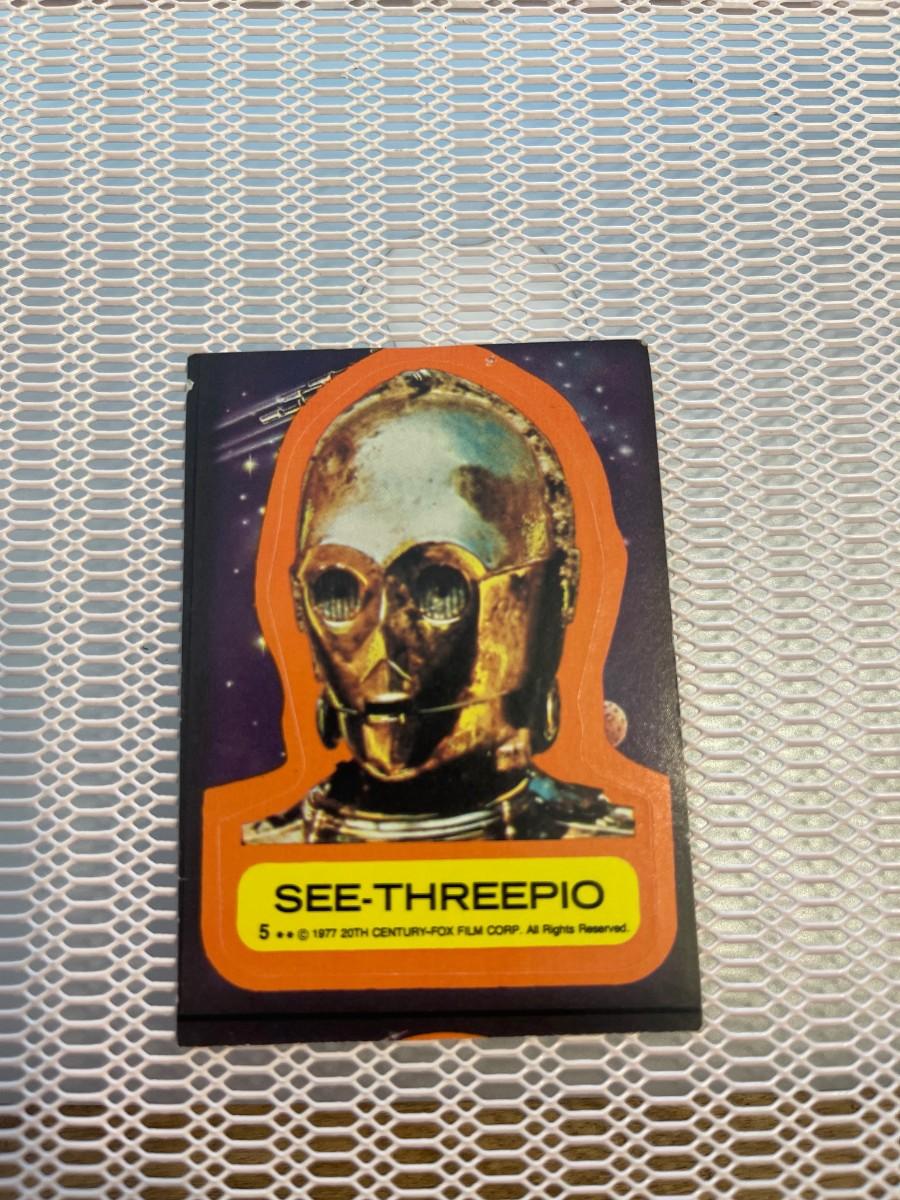 1977 Star Wars See-Threepio peel back sticker card | EstateSales.org