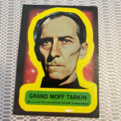 1977 Star Wars Grand Moff Tarkin peel back sticker card