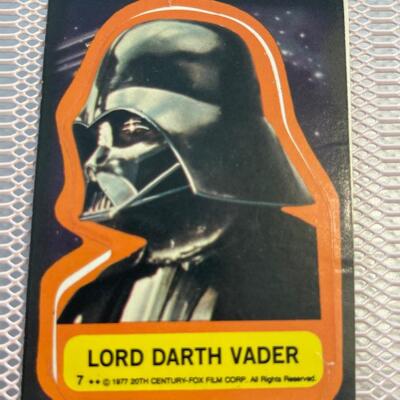 1977 Star Wars Lord Darth Vader peel back sticker card