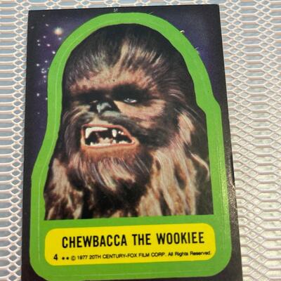 1977 Star Wars Chewbacca the Wookiee peel back sticker card