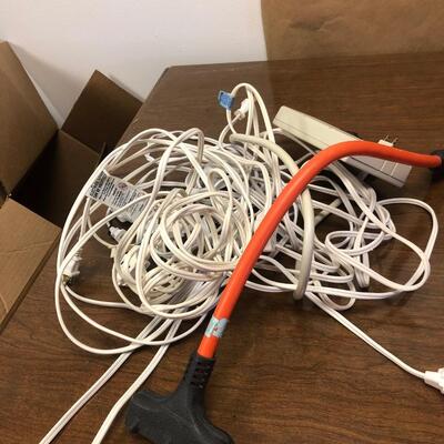 P97. Apple Airbuds, extension cords & misc.
