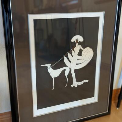 Erte Symphony in Ebony in White Serigraph, AP and Signed