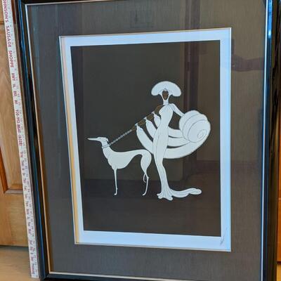 Erte Symphony in Ebony in White Serigraph, AP and Signed