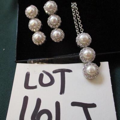 Pearl & Crystal Necklace & Earrings