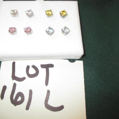 Lee Sands Mother of Pearl Statement Necklace. Cubic Zirconia Sterling Earrings