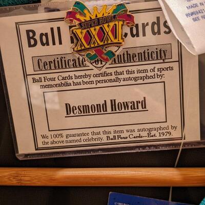 Autographed MVP Desmond Howard Super Bowl XXXI Black Jersey, COA
