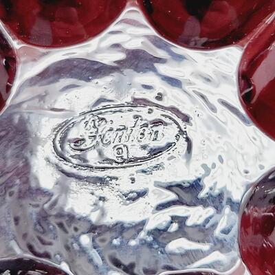 1990'S FENTON PLUM RUFFLED DIAMOND VASE