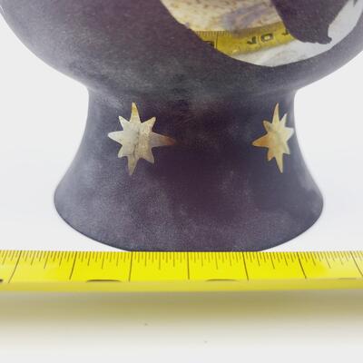 1996 FENTON "THE SUN, MOON & STARS" 1 OF A KIND CUT AMETHYST BY FELICIA ENOCH