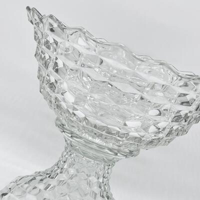 FOSTORIA ~ American ~ Glass Pedestal Punch Bowl & Six (6) Cups
