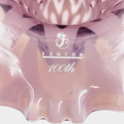 2005 FENTON 100 ANNIVERSARY VIOLET & OPALESCENT SCULPTURED ICE FAIRY LIGHT