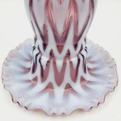 2005 FENTON 100 ANNIVERSARY VIOLET & OPALESCENT SCULPTURED ICE FAIRY LIGHT