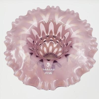 2005 FENTON 100 ANNIVERSARY VIOLET & OPALESCENT SCULPTURED ICE FAIRY LIGHT