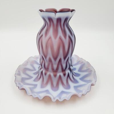 BEAUTIFUL FENTON SATIN (VIOLET & WHITE) FAIRY LIGHT