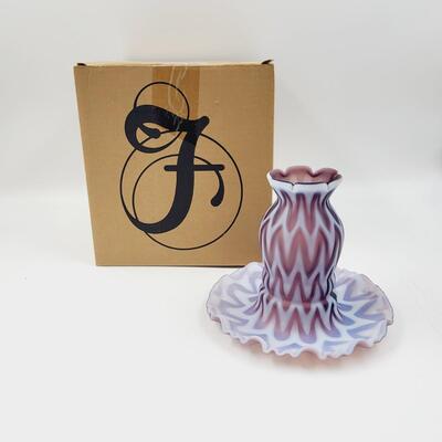 BEAUTIFUL FENTON SATIN (VIOLET & WHITE) FAIRY LIGHT