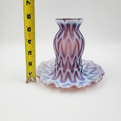 BEAUTIFUL FENTON SATIN (VIOLET & WHITE) FAIRY LIGHT