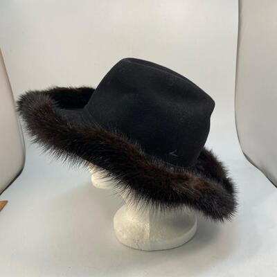 Vintage Mr. John Jr. Fur Trimmed Wool Hat