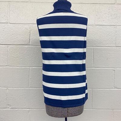 SUTTON STUDIO - NWT WOMENâ€™S STRIPED TURTLE NECK TANK TOP - SIZE 1X