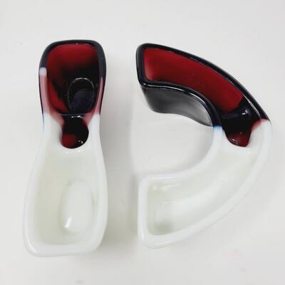 1950'S FENTON ART GLASS CHIPS AND DIP BOWL CLUSTERETTES MUSEUM STORAGE PIECES