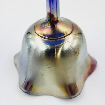 FENTON RIB & HOLLY COLBALT CARNIVAL GLASS COMPOTE