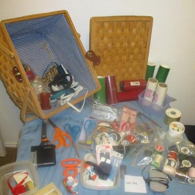 Sewing Supplies-picnic basket