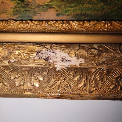 Antique Style  Art in an Ornate Gold Frame (LR-DW)
