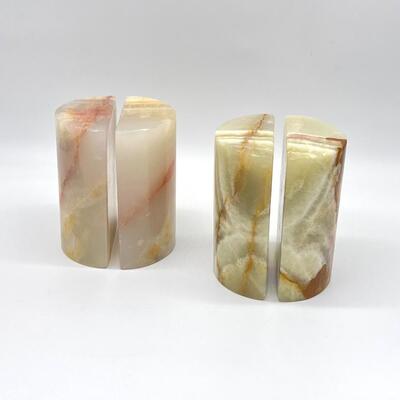Onyx Stone Bookends ~ 2 Sets