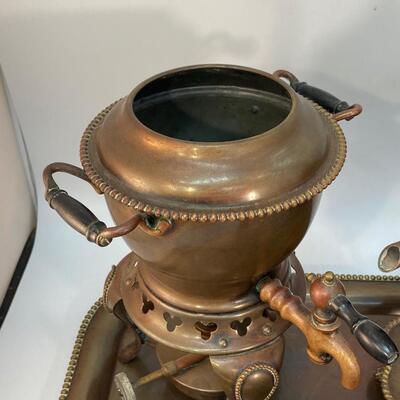 Vintage S. Sternau & Co. "MMB" Monogrammed Copper Tea Coffee Serving Set